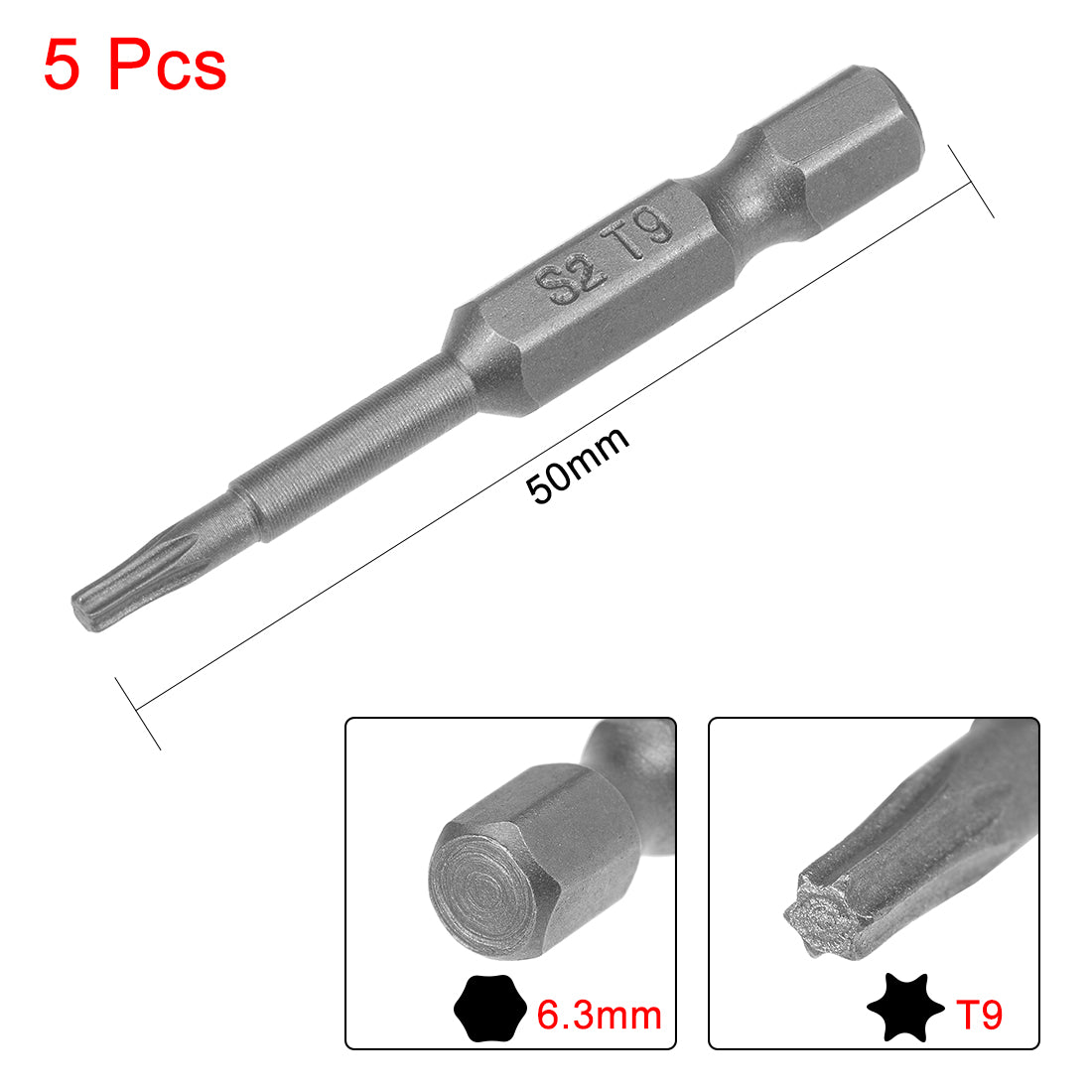 uxcell Uxcell Magnetic Torx Screwdriver Bits, Hex Shank S2 Steel Power Tool