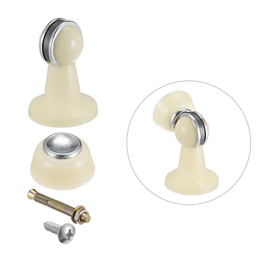 uxcell Uxcell Plastic Door Magnetic Catch Holder Stopper With Hidden Screw Mounts Beige