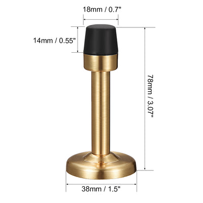 Harfington Uxcell Door Stopper Stop Bumper Wall Protector Sound Dampening Wall Mount w Rubber Tip Gold Tone