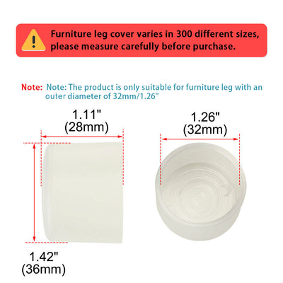 Harfington Uxcell Clear PVC Chair Leg Cap Table Pad Leg Cover Furniture Glide Floor Protector10pcs