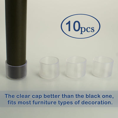 Harfington Uxcell Clear PVC Chair Leg Cap Table Pad Leg Cover Furniture Glide Floor Protector10pcs