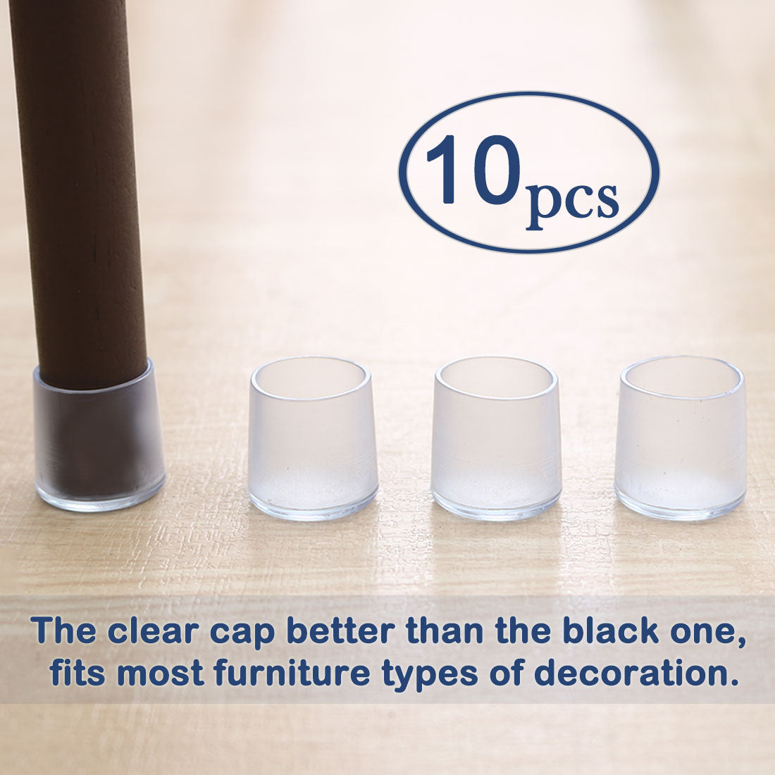 uxcell Uxcell Clear PVC Chair Leg Cap Table Pad Leg Cover Furniture Glide Floor Protector10pcs