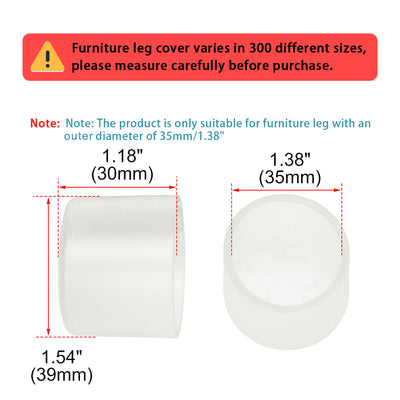 Harfington Uxcell Clear PVC Chair Leg Cap Table Pad Leg Cover Furniture Glide Floor Protector10pcs