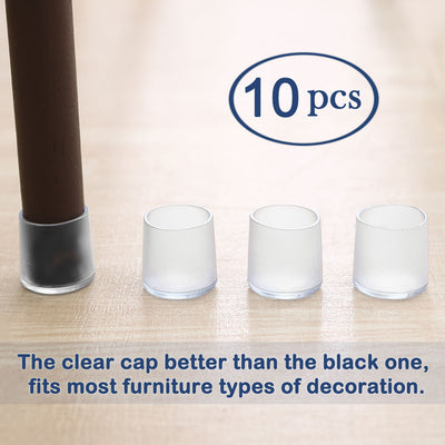 Harfington Uxcell Clear PVC Chair Leg Cap Table Pad Leg Cover Furniture Glide Floor Protector10pcs