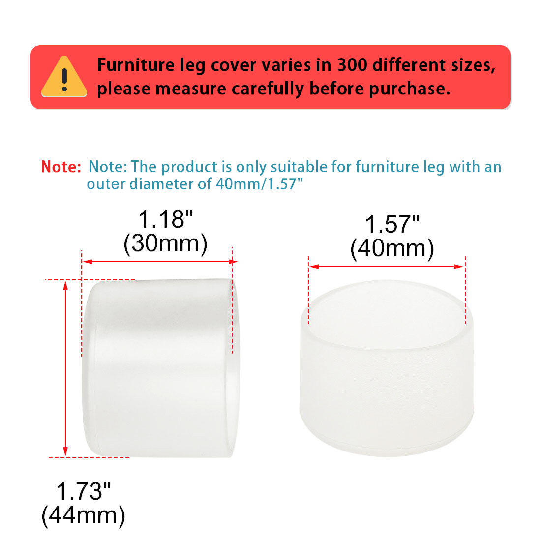 uxcell Uxcell Clear PVC Chair Leg Cap Table Pad Leg Cover Furniture Glide Floor Protector10pcs