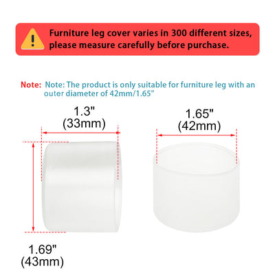 Harfington Uxcell Clear PVC Chair Leg Cap Table Pad Leg Cover Furniture Glide Floor Protector10pcs