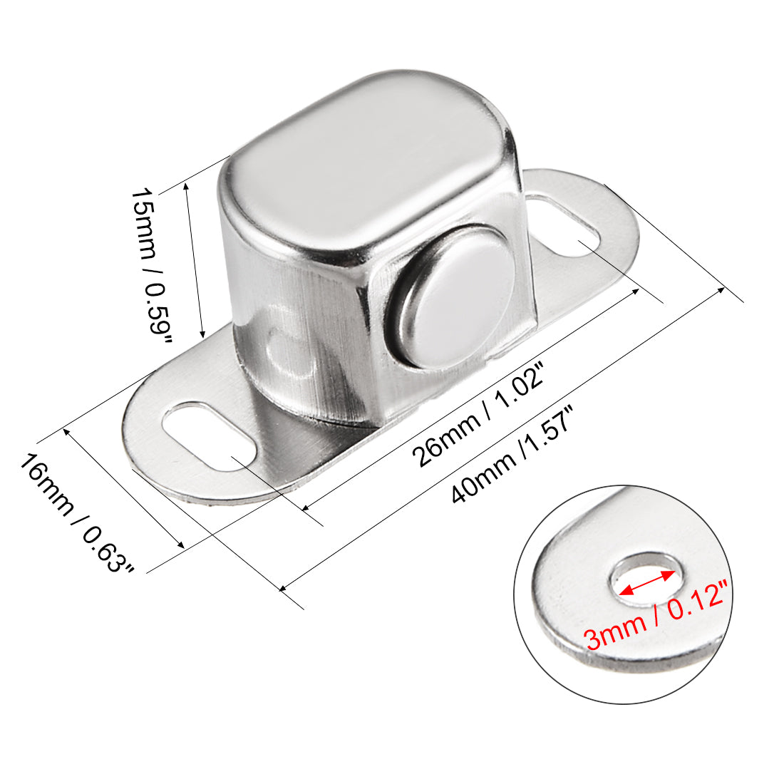 uxcell Uxcell Door Cabinet Magnetic Catch Magnet Latch Closure Stainless Steel 40mm Length