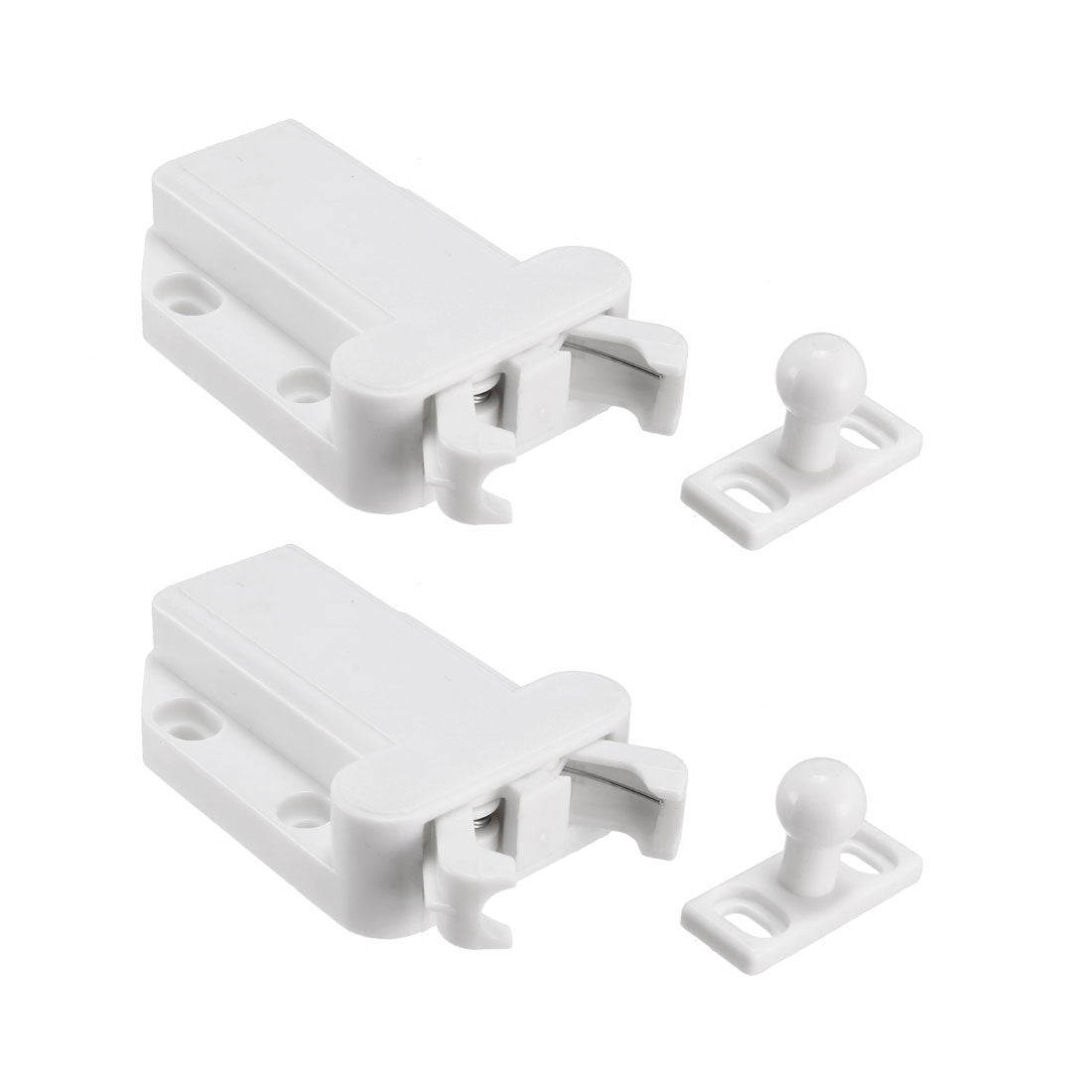 uxcell Uxcell Push Open Latch Lock Touch Catch for Bedroom Cabinet Cupboard Drawer White 2Pcs