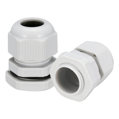 Harfington Uxcell M12 M18 M20 M22 Cable Gland Waterproof Plastic Joint Adjustable Locknuts for 3-6.5mm 5-10mm 6-12mm 10-13mm Dia Cable Wire 40Pcs