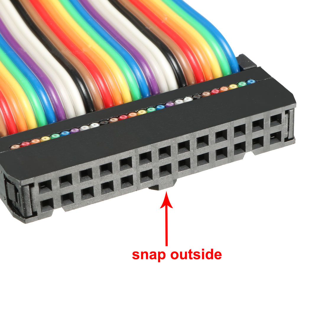 uxcell Uxcell IDC Rainbow Wire Flat Ribbon Cable 26 Pins 48cm Length 2.54mm Pitch 2pcs Type-C