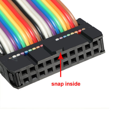 Harfington Uxcell IDC Rainbow Wire Flat Ribbon Cable 20 Pins 66cm Length 2.54mm Pitch Type-B