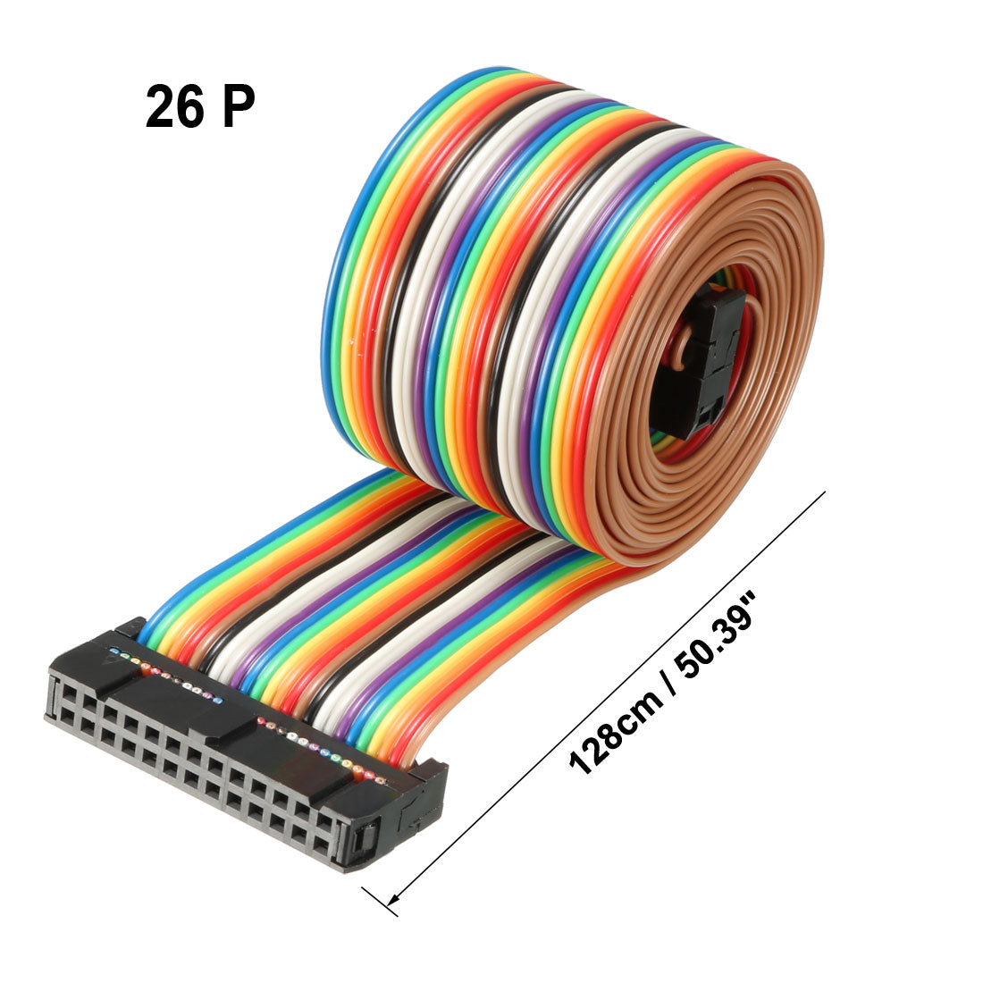 uxcell Uxcell IDC Rainbow Wire Flat Ribbon Cable 26 Pins 128cm Length 2.54mm Pitch Type-B