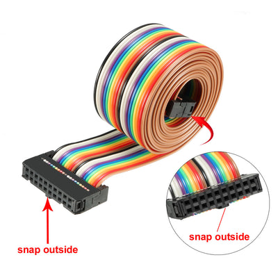 Harfington Uxcell IDC Rainbow Wire Flat Ribbon Cable 20 Pins 128cm Length 2.54mm Pitch Type-C