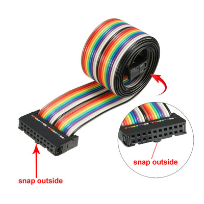 Harfington Uxcell IDC Rainbow Wire Flat Ribbon Cable 20 Pins 66cm Length 2.54mm Pitch Type-C