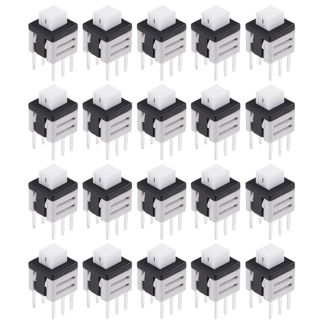 uxcell Uxcell 20Pcs 5.8x5.8x7mm PCB DIP Mounting Tact Tactile Push Button Switch Self Lock 6Pin