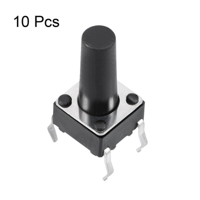 Harfington Uxcell 6x6x12mm Panel Momentary 4-Pin PCB DIP Tactile Tact Push Button Switch 10PCS