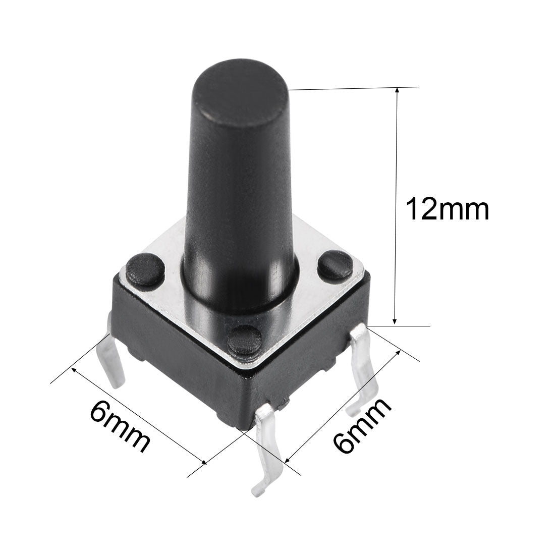 uxcell Uxcell 6x6x12mm Panel Momentary 4-Pin PCB DIP Tactile Tact Push Button Switch 10PCS