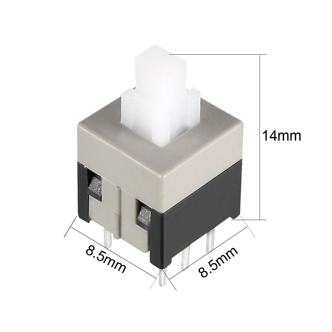 uxcell Uxcell 8.5x8.5x14mm PCB DIP Mounting Tact Tactile Push Button Switch Self Lock 6 Pin  10PCS