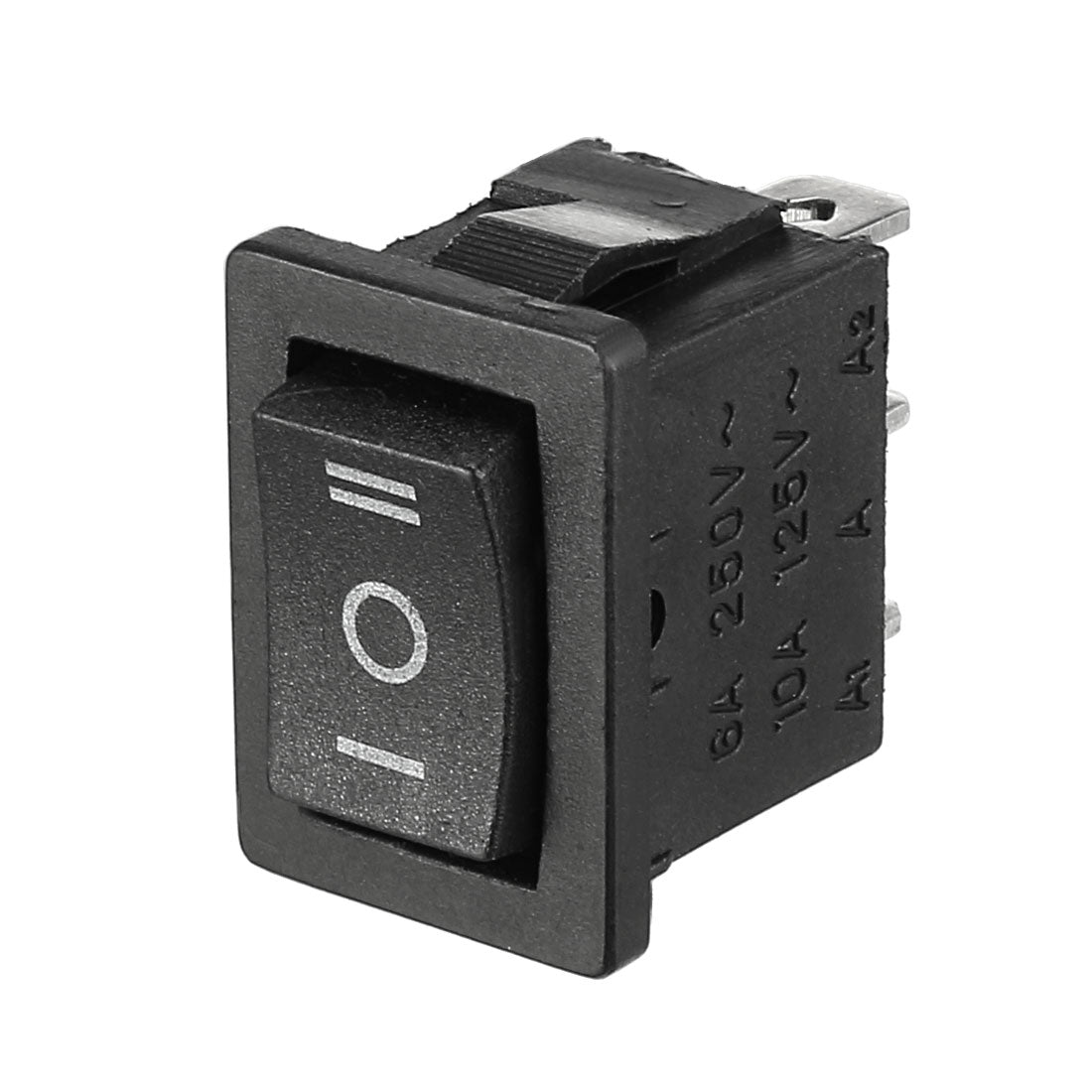 uxcell Uxcell 6A/250V 10A/125V SPST 3 Terminal 3 Position On/Off /On Boat Rocker Switch Black 21x15MM