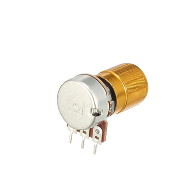 Harfington Uxcell WH148 50K Ohm Variable Resistors Single Turn Rotary Carbon Film Taper Potentiometer W Knobs 10pcs