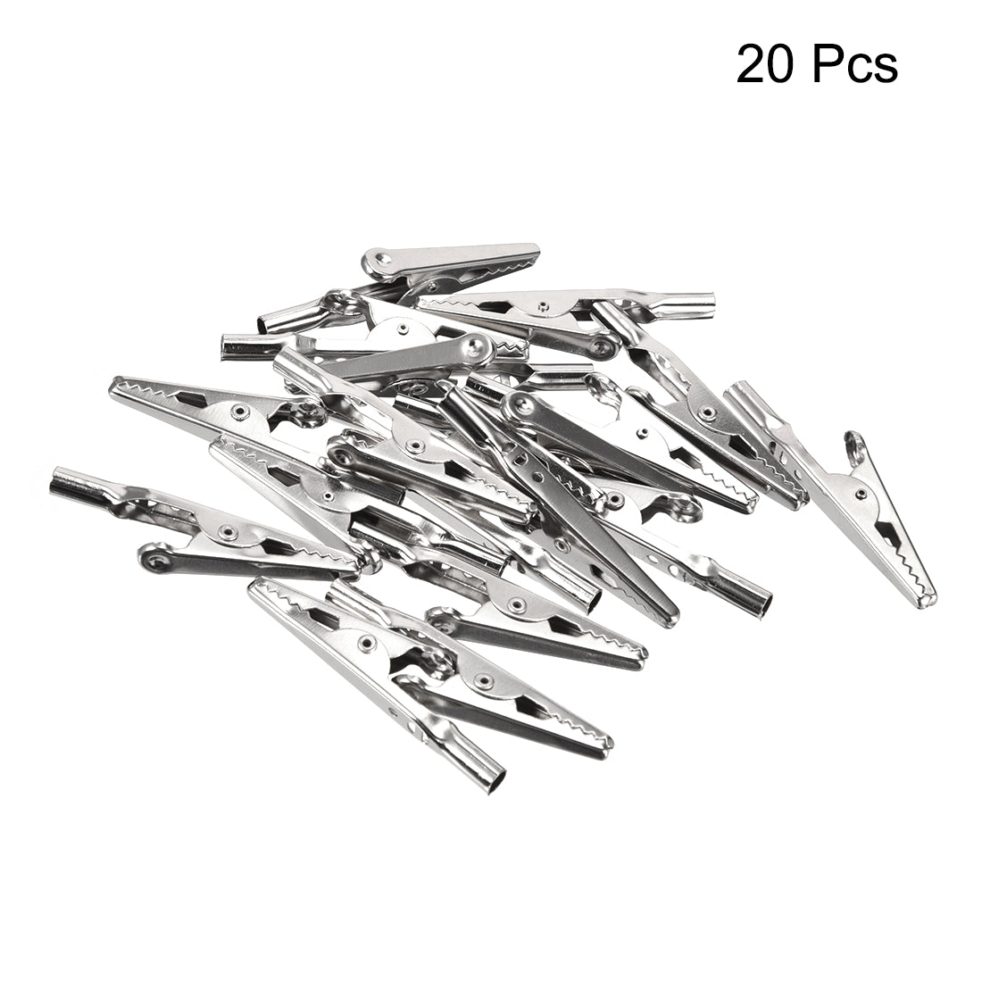 uxcell Uxcell 20 Pcs 10A Electric Test Crocodile Alligator Clips Clamps Silver Tone