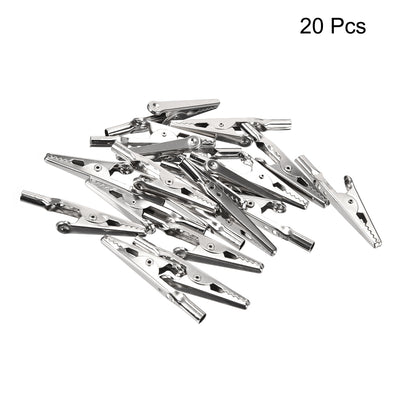 Harfington Uxcell 20 Pcs 10A Electric Test Crocodile Alligator Clips Clamps Silver Tone