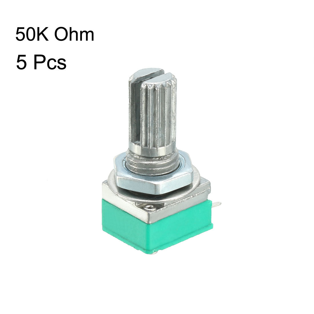 uxcell Uxcell RK097N 50K Ohm Variable Resistors Single Turn Rotary Carbon Film Taper Potentiometer 5pcs