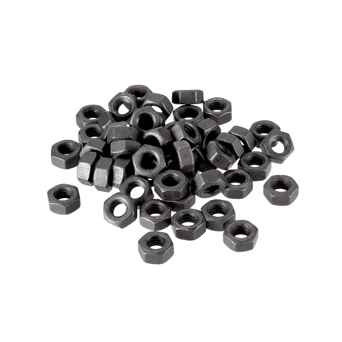 uxcell Uxcell M6 Metric Carbon Steel Grade 8.8 Hexagon Hex Nut Black 50pcs