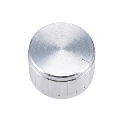 Harfington Uxcell 2Pcs 26x17mm Aluminium Alloy Potentiometer Volume Control Rotary Knob Knurled Shaft Hole Silver Tone