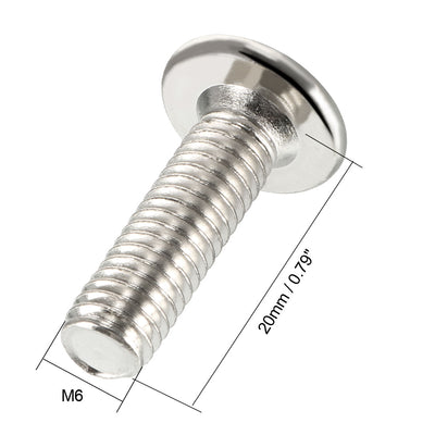 Harfington Carbon Steel Nickel Plated Silver Tone Furniture Bolts