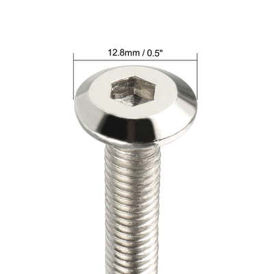 Harfington Carbon Steel Nickel Plated Silver Tone Furniture Bolts