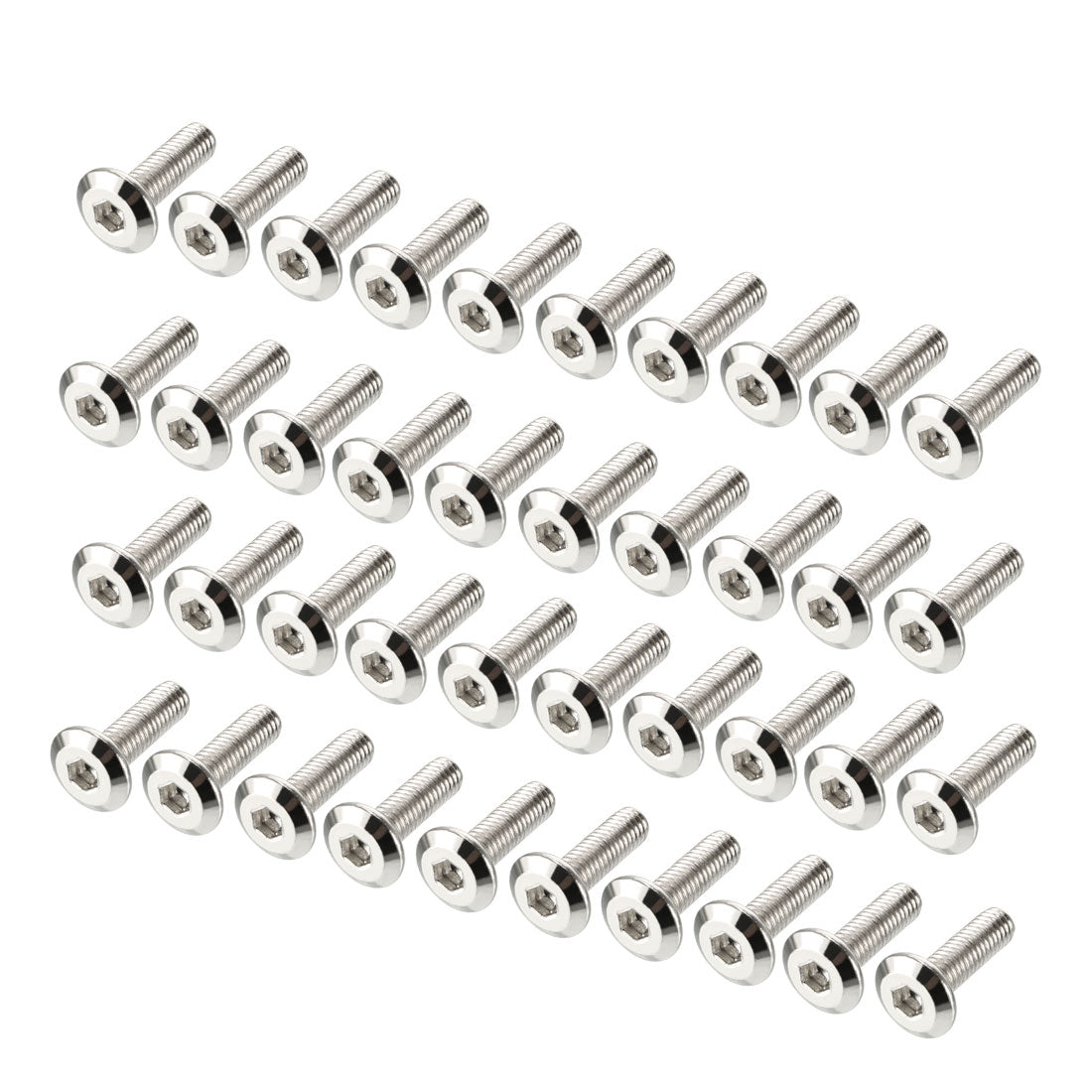 Harfington Carbon Steel Nickel Plated Silver Tone Furniture Bolts