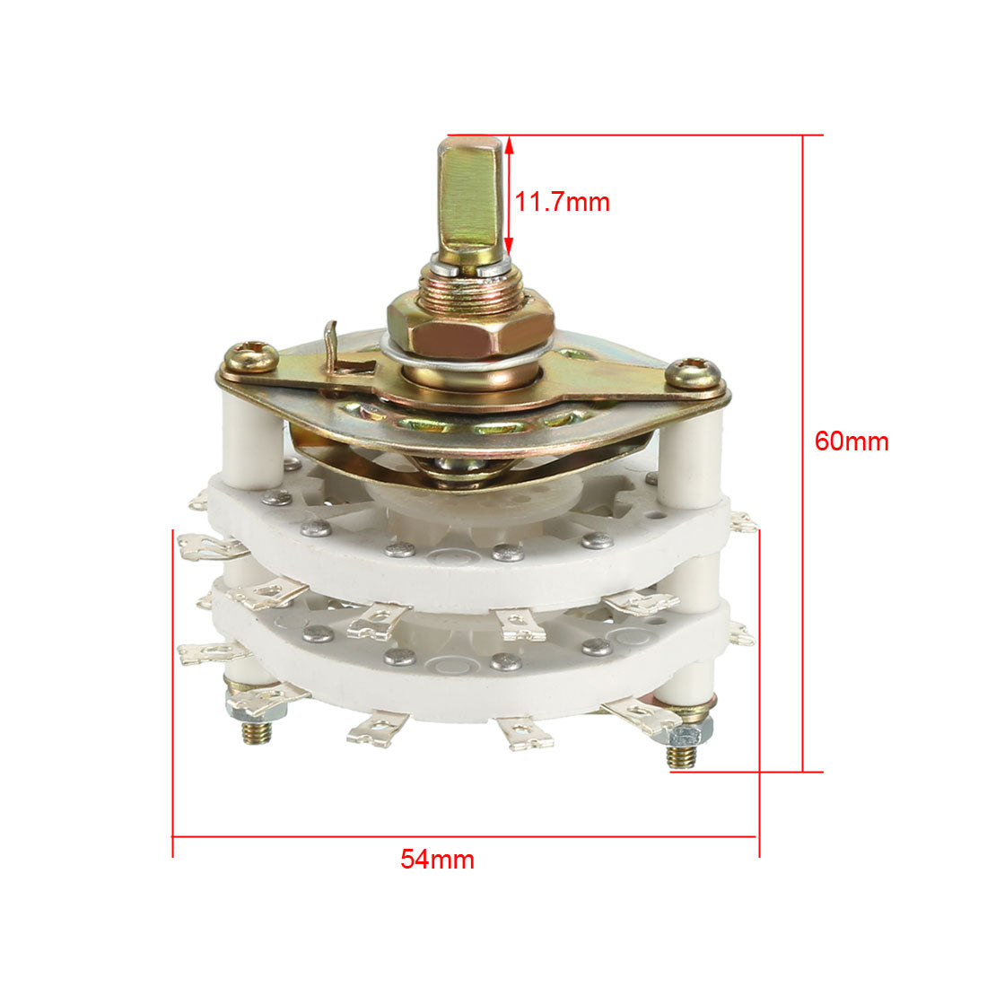 uxcell Uxcell 2P10T 2 Pole 10 Position 2 Deck Band Channel Rotary Switch Selector