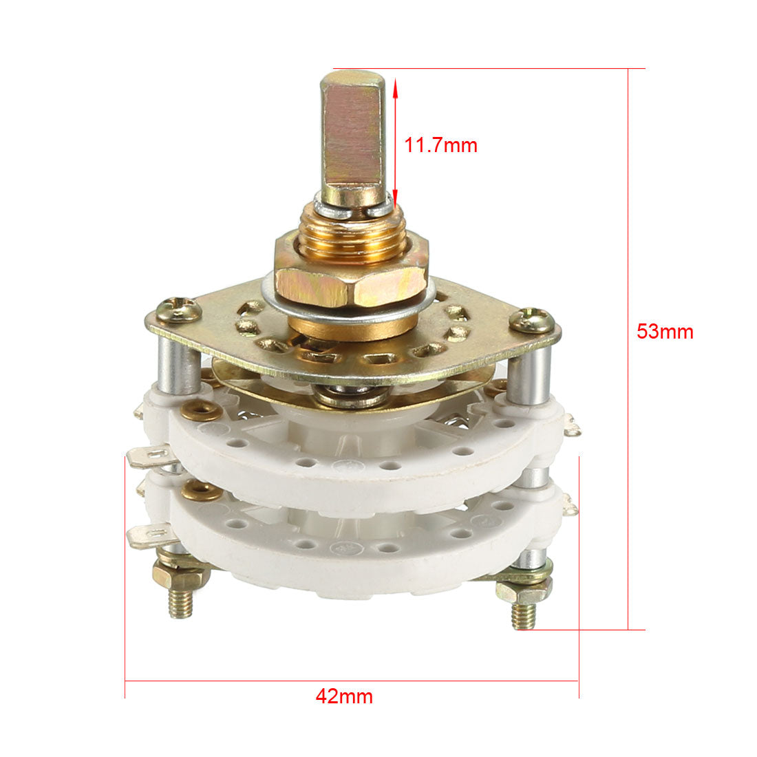 uxcell Uxcell 2P6T 2 Pole 6 Throw 2 Deck Band Channel Rotary Switch Selector Plastic Knob