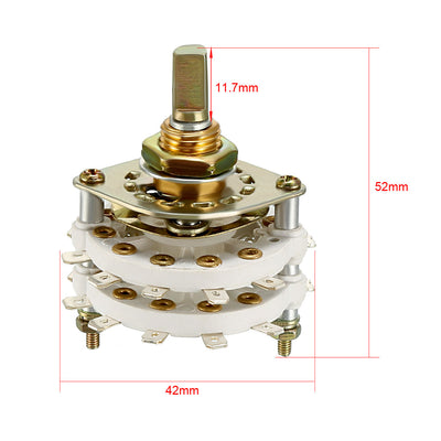 Harfington Uxcell 2P10T 2 Pole 10 Throw 2 Deck Band Channel Rotary Switch Selector