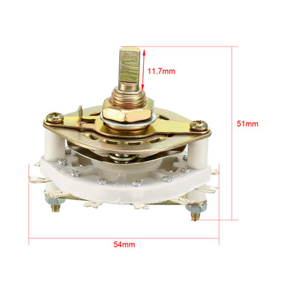 Harfington Uxcell 3P3T 3 Pole 3 Position 1 Deck Band Channel Rotary Switch Selector with Plastic Knob