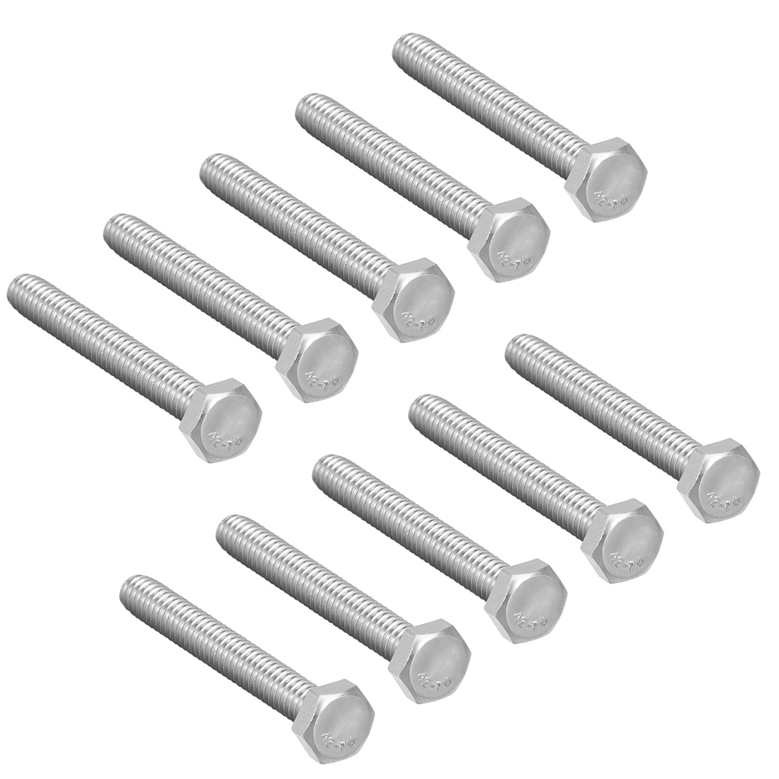 uxcell Uxcell M6x50mm Hex Bolts 304 Stainless Steel Hexagon Screw Bolt 10pcs