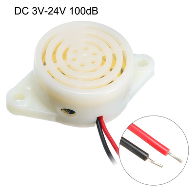 Harfington Uxcell 2Pcs DC 3V-24V 100dB Active  Electronic Buzzer Beep Tone Alarm Ringer Continuous Sound