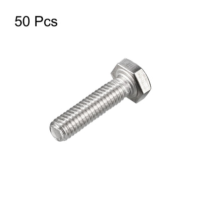 Harfington Uxcell M4x16mm Hex Bolts 304 Stainless Steel Hexagon Screw Bolt 50pcs