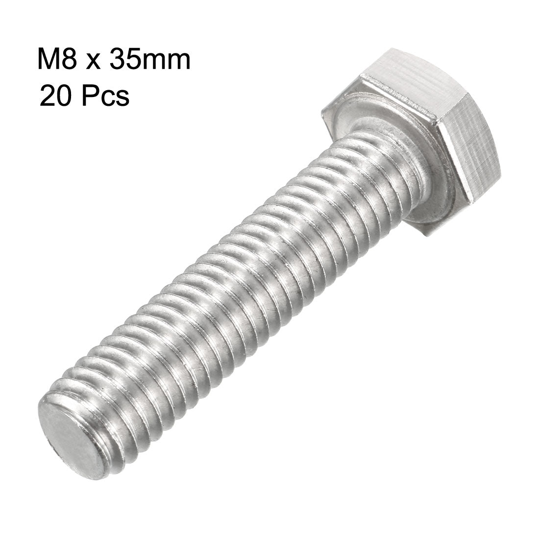 uxcell Uxcell M8x35mm Hex Bolts 304 Stainless Steel Hexagon Screw Bolt 20pcs