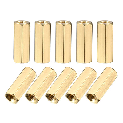 uxcell Uxcell 100pcs Brass Straight PCB Pillar Female Thread Hex Standoff Spacer M3x5x12mm