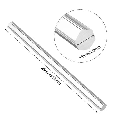 Harfington Uxcell 15mmx15mmx250mm Clear Solid Acrylic Hexagon Rod PMMA Bar 2pcs