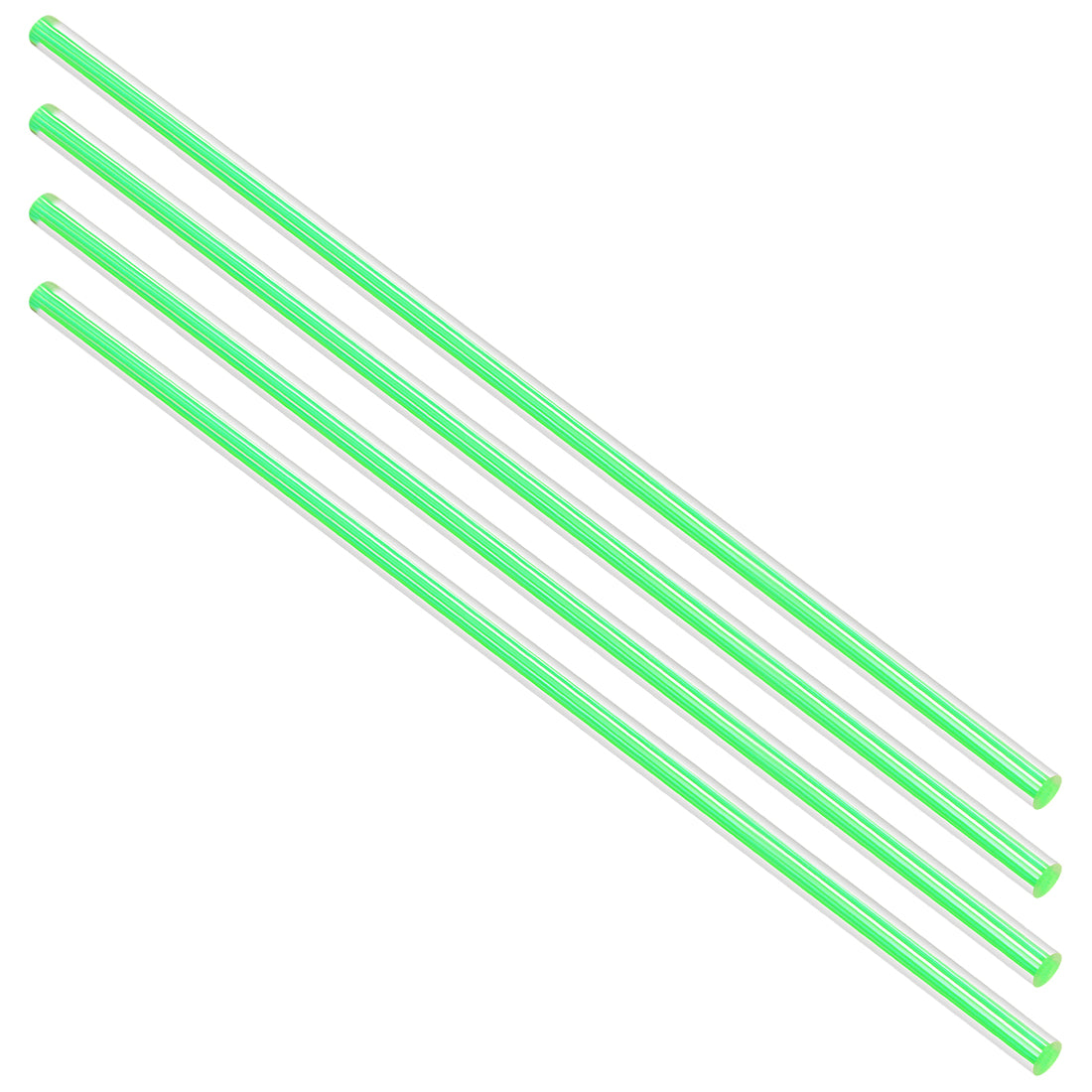 uxcell Uxcell 6mmx250mm Straight Green Line Solid Acrylic Round Rod PMMA Bar 4pcs