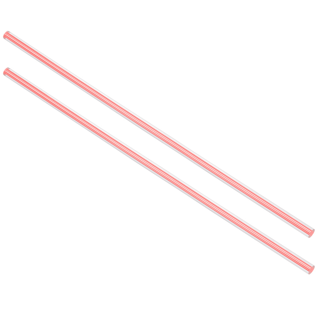 uxcell Uxcell 6mmx250mm Straight Pink Line Solid Acrylic Round Rod PMMA Bar 2pcs