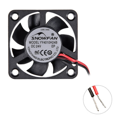 Harfington Uxcell SNOWFAN Authorized 40mm x 40mm x 10mm 24V Brushless DC Cooling Fan #0339