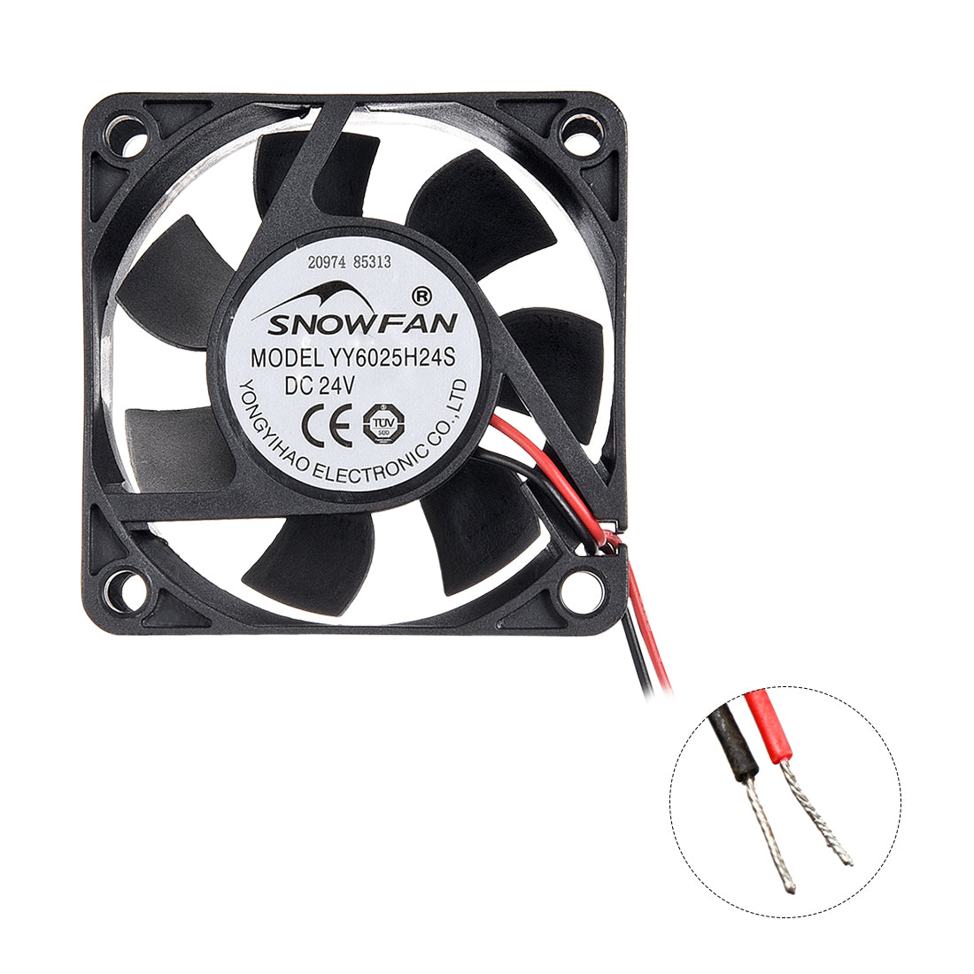 uxcell Uxcell SNOWFAN Authorized 60mm x 60mm x 25mm 24V Brushless DC Cooling Fan #0410