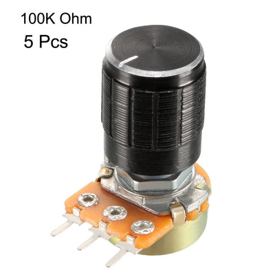 Harfington Uxcell 5Stk.100K Ohm variabel Widerstand Einzelnen Schalten Drehung Karbon Folie de