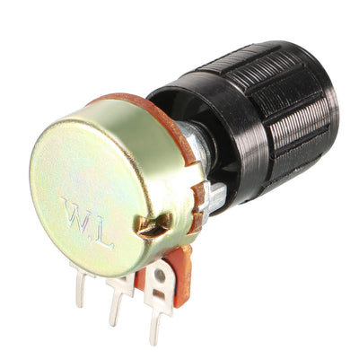 Harfington Uxcell 10K Ohm Variable Resistors Single Turn Rotary Carbon Film Taper Potentiometer with Knobs