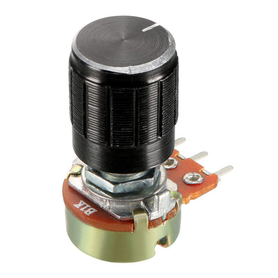 Harfington Uxcell WH148 1Pcs 1K Ohm Variable Resistors Single Turn Rotary Carbon Film Taper Potentiometer with Knobs