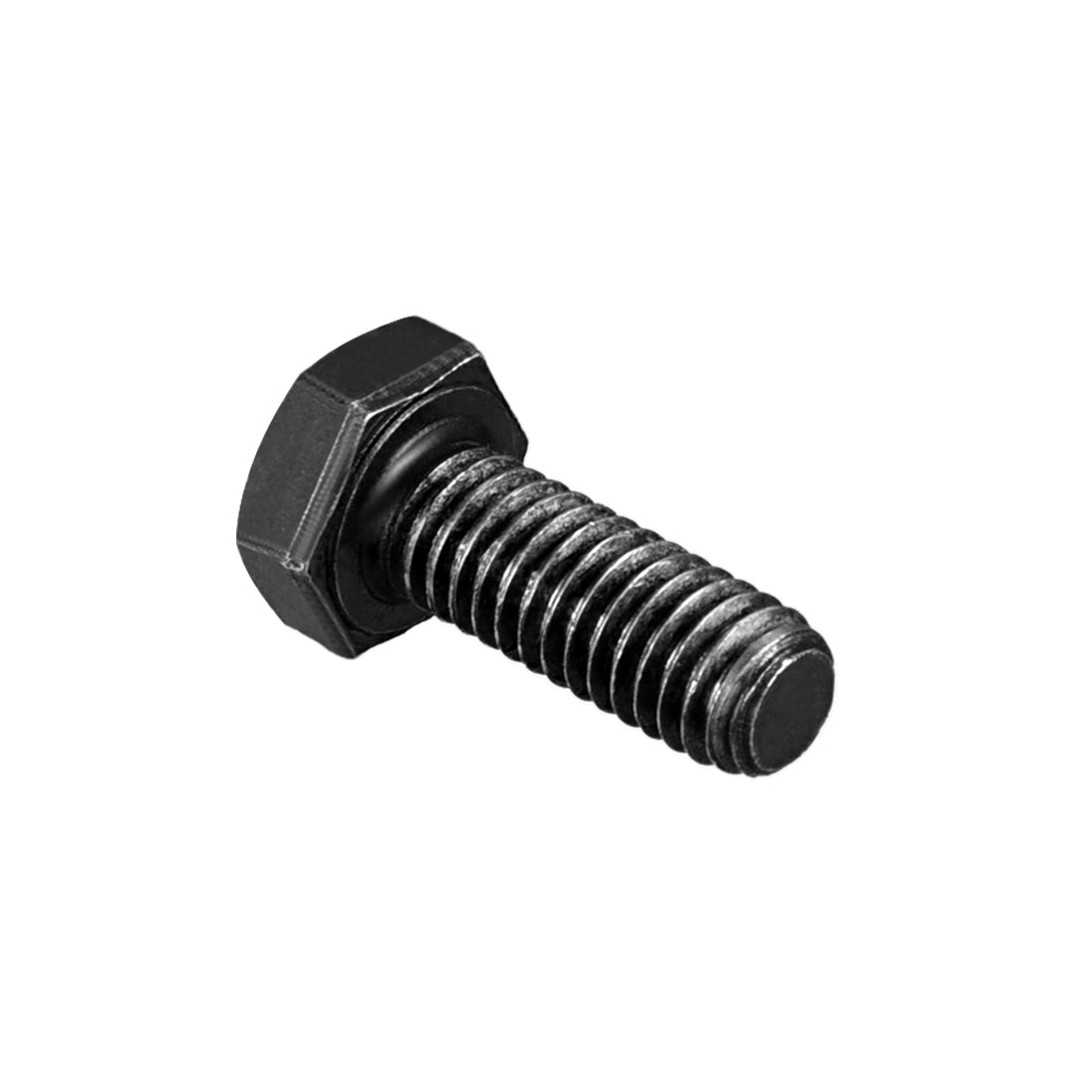 uxcell Uxcell M6x16mm Hex Head Left Hand Screw Bolts Fastener Carbon Steel Black 5pcs